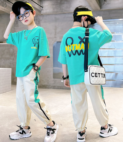 童裝男童夏裝套裝2023新款夏季男孩中大童運動薄款夏款酷帥氣