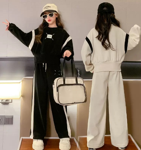 童裝女童運(yùn)動(dòng)套裝春秋裝新款兒童中大童帥氣女孩休閑兩件